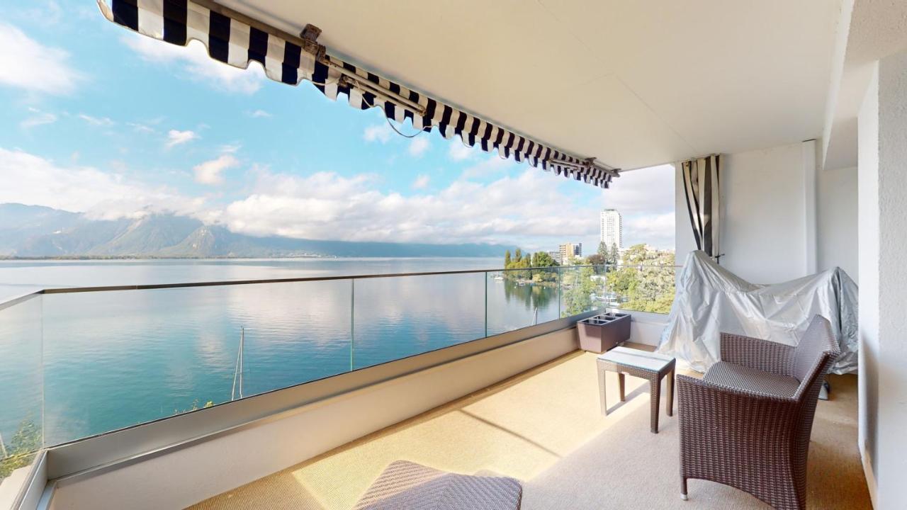 Lakefront Apartment With Exceptional View Territet Exteriör bild