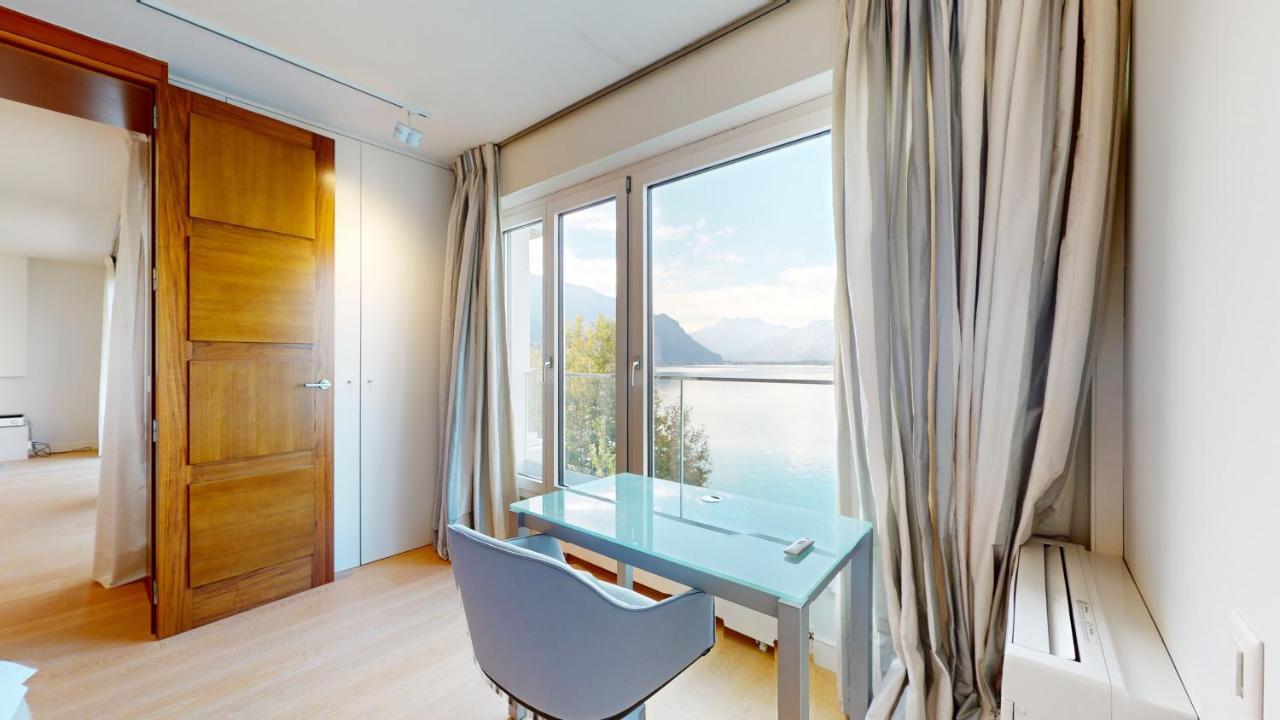 Lakefront Apartment With Exceptional View Territet Exteriör bild